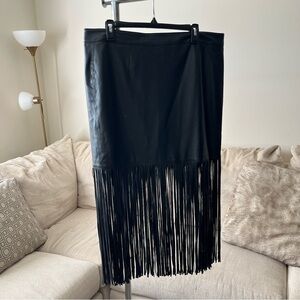 Leather fringe Skirt